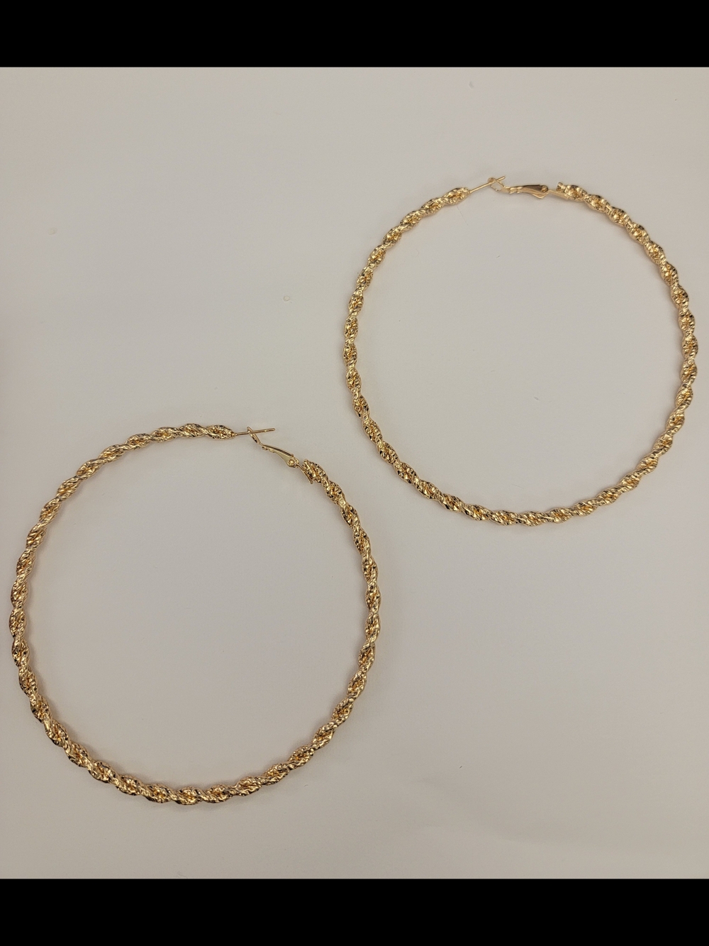 Large Gold Twisted Hoop Earrings